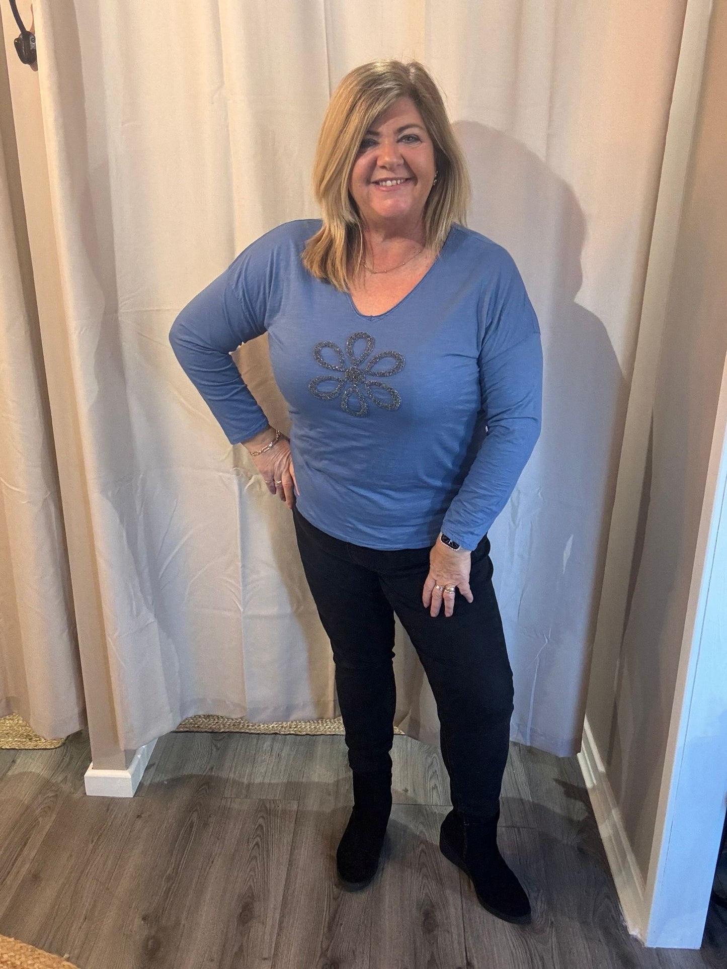 Sally Floral embroidered top