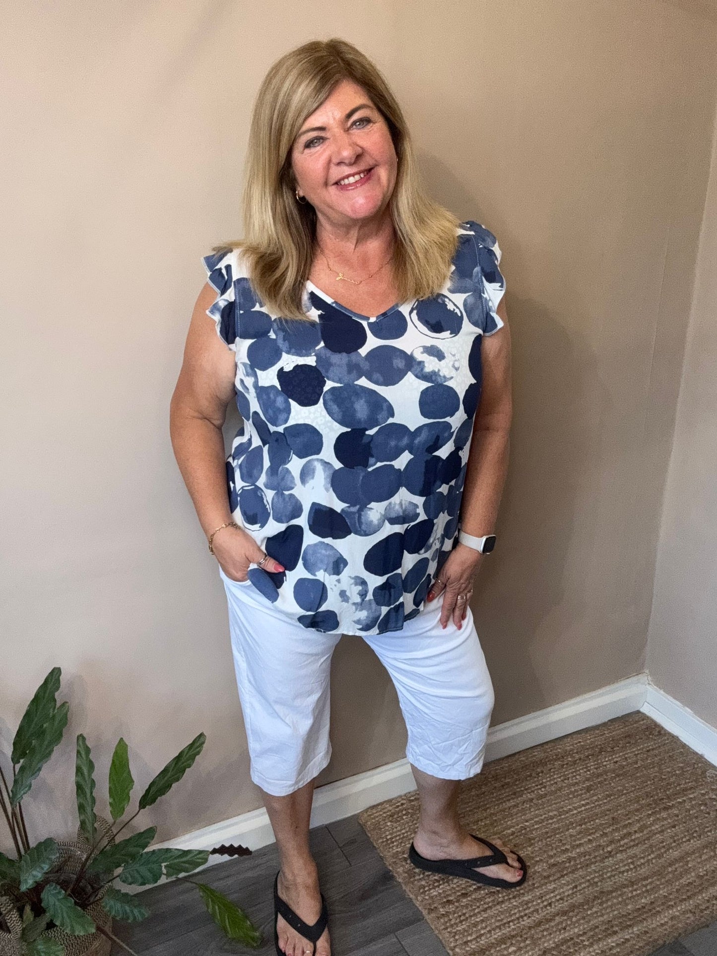 Carrie frill sleeve top