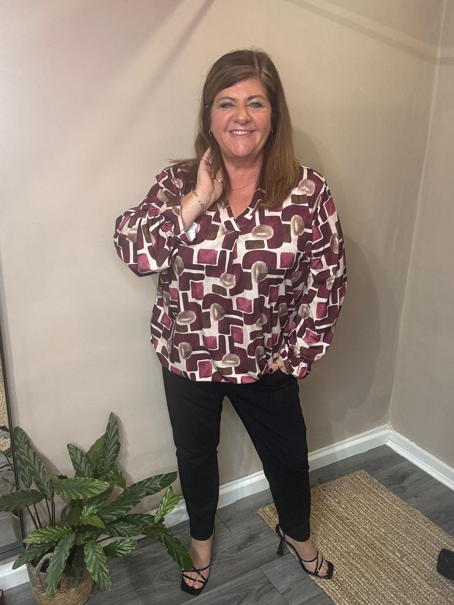 Violet Bubble Hem top