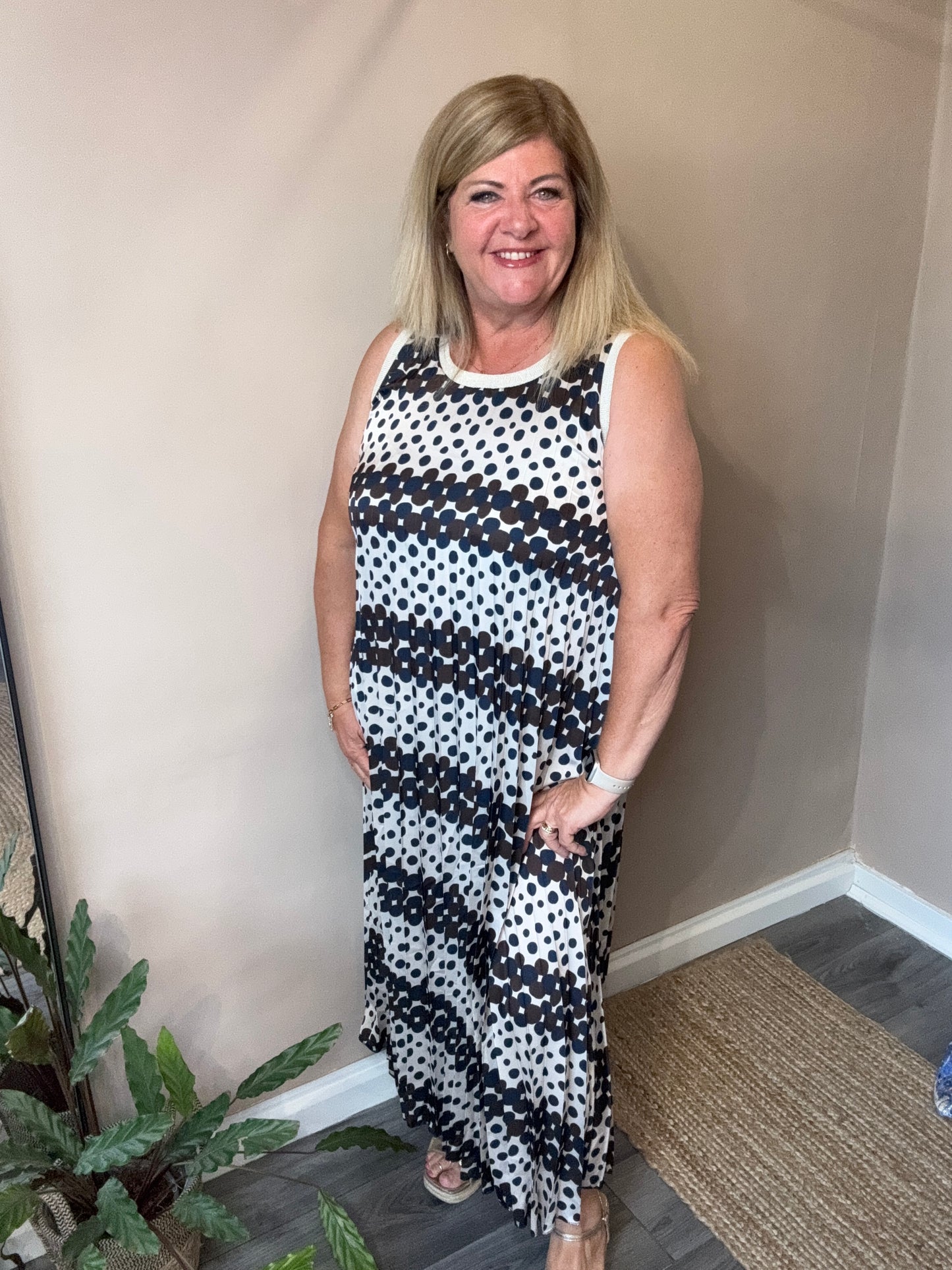 Orla sleeveless pleated dress