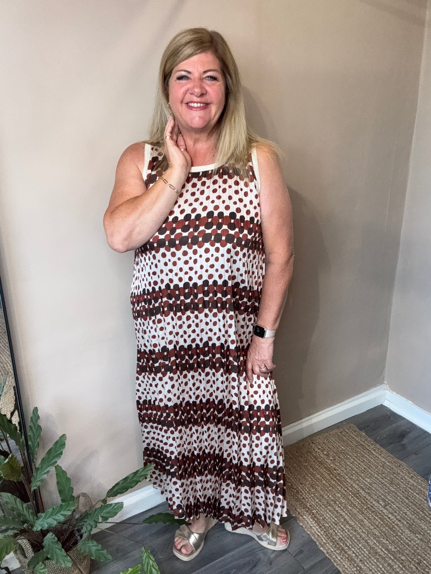 Orla sleeveless pleated dress