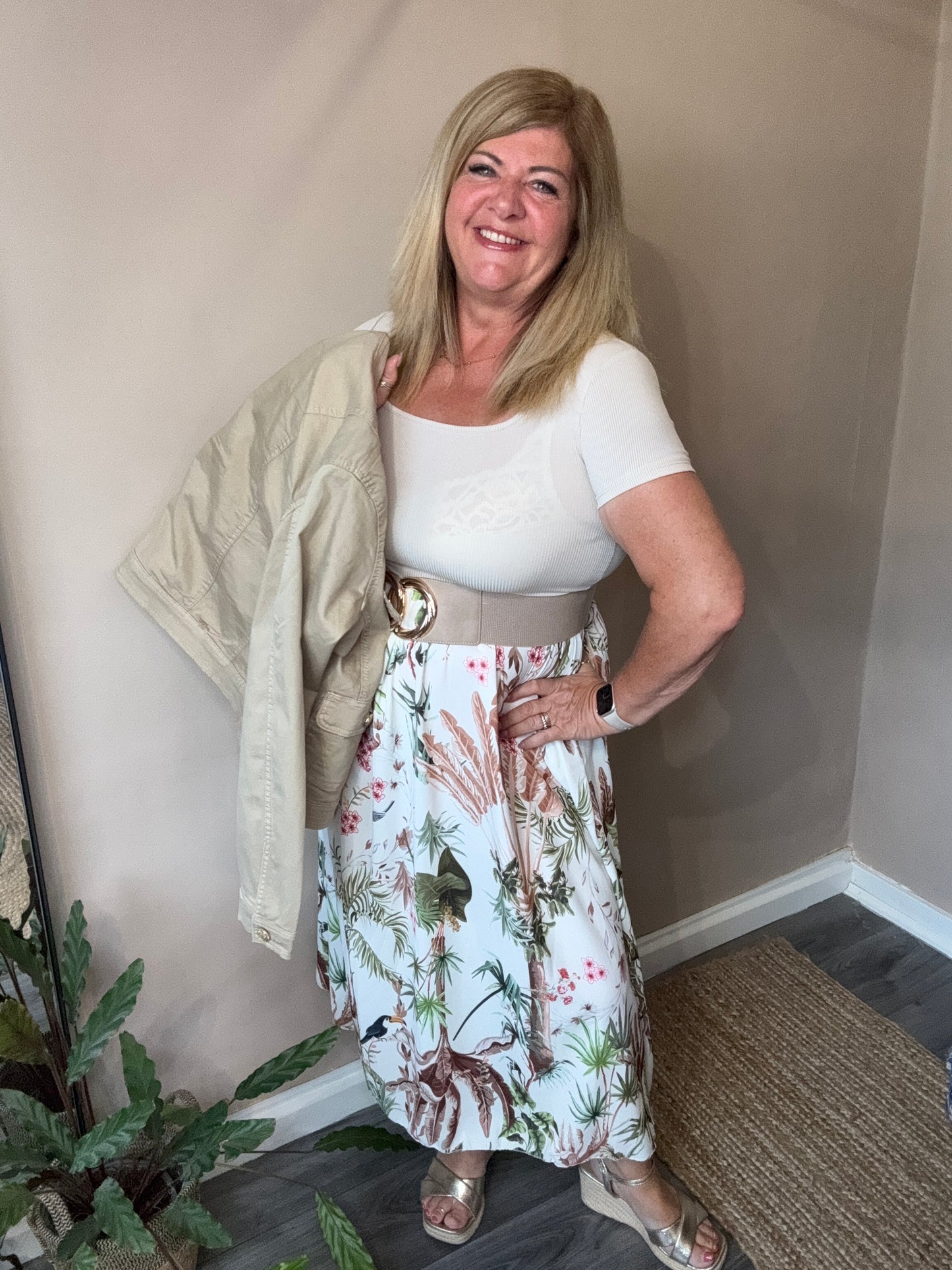 Taryn tropical print dress