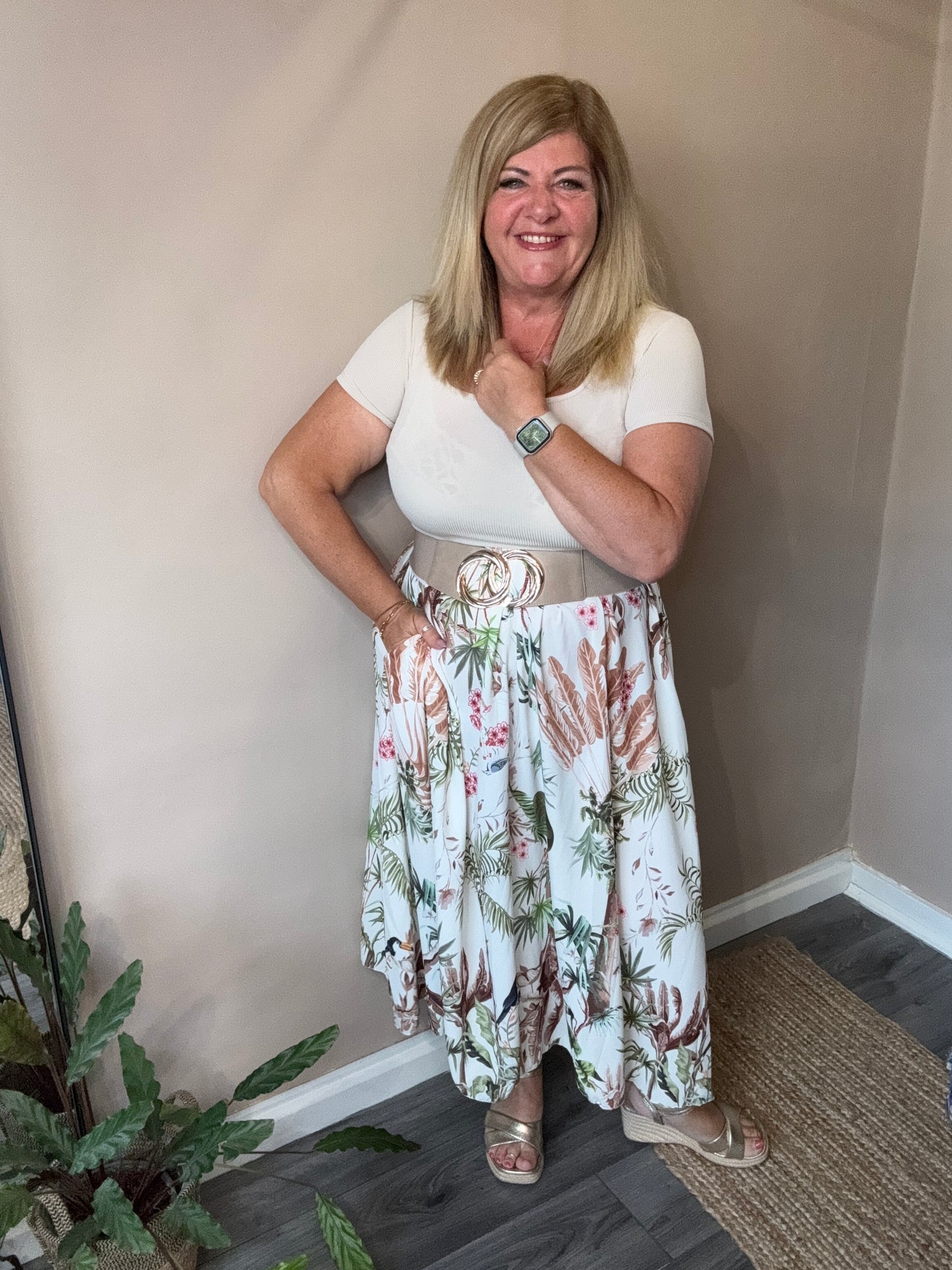 Taryn tropical print dress