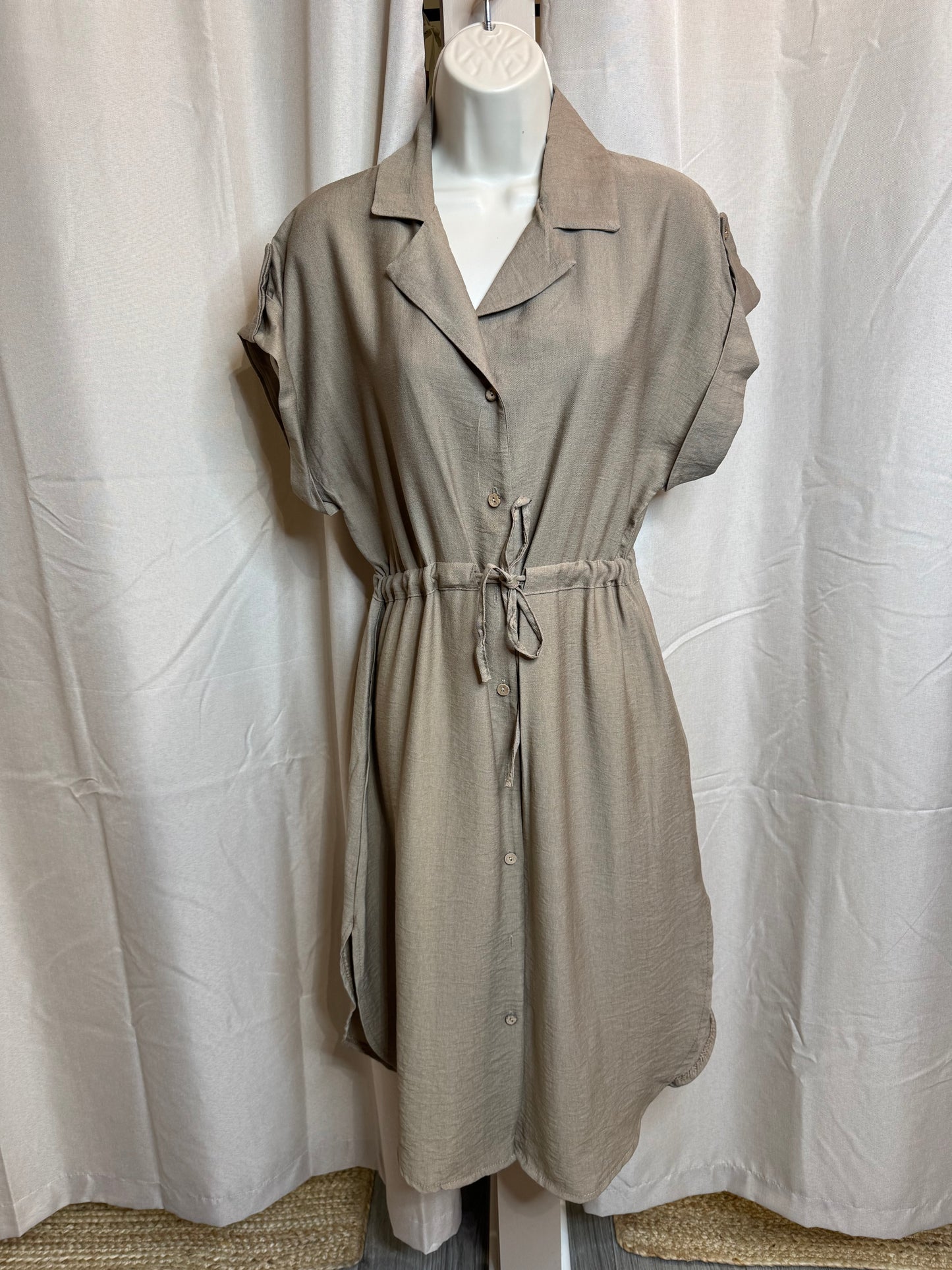 Shona Tie Waist Shirt Dress