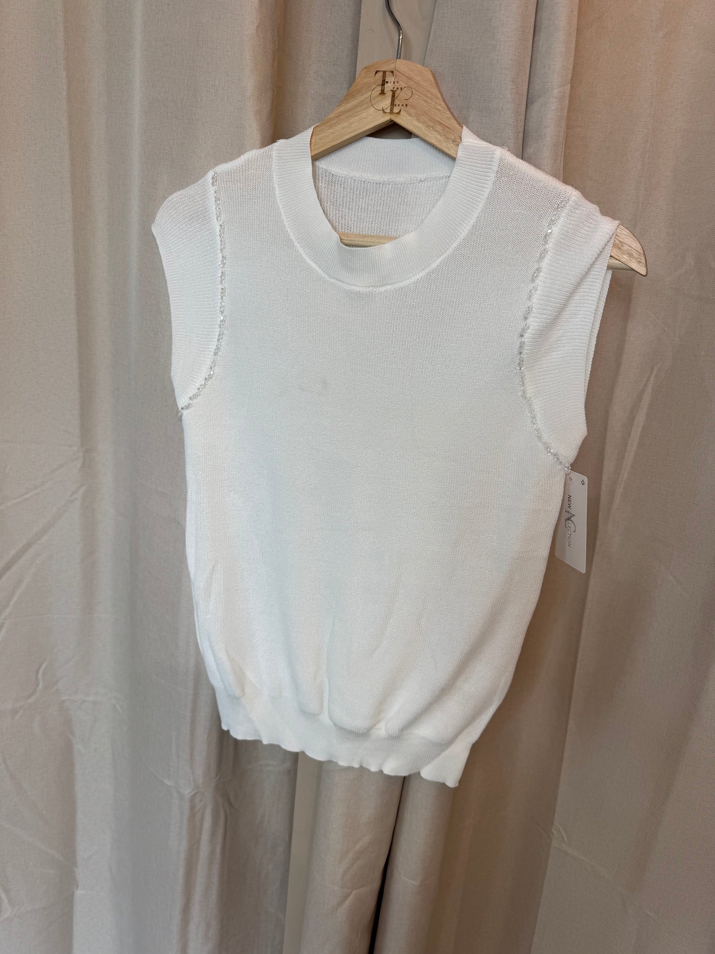Elise fine knit embellished top