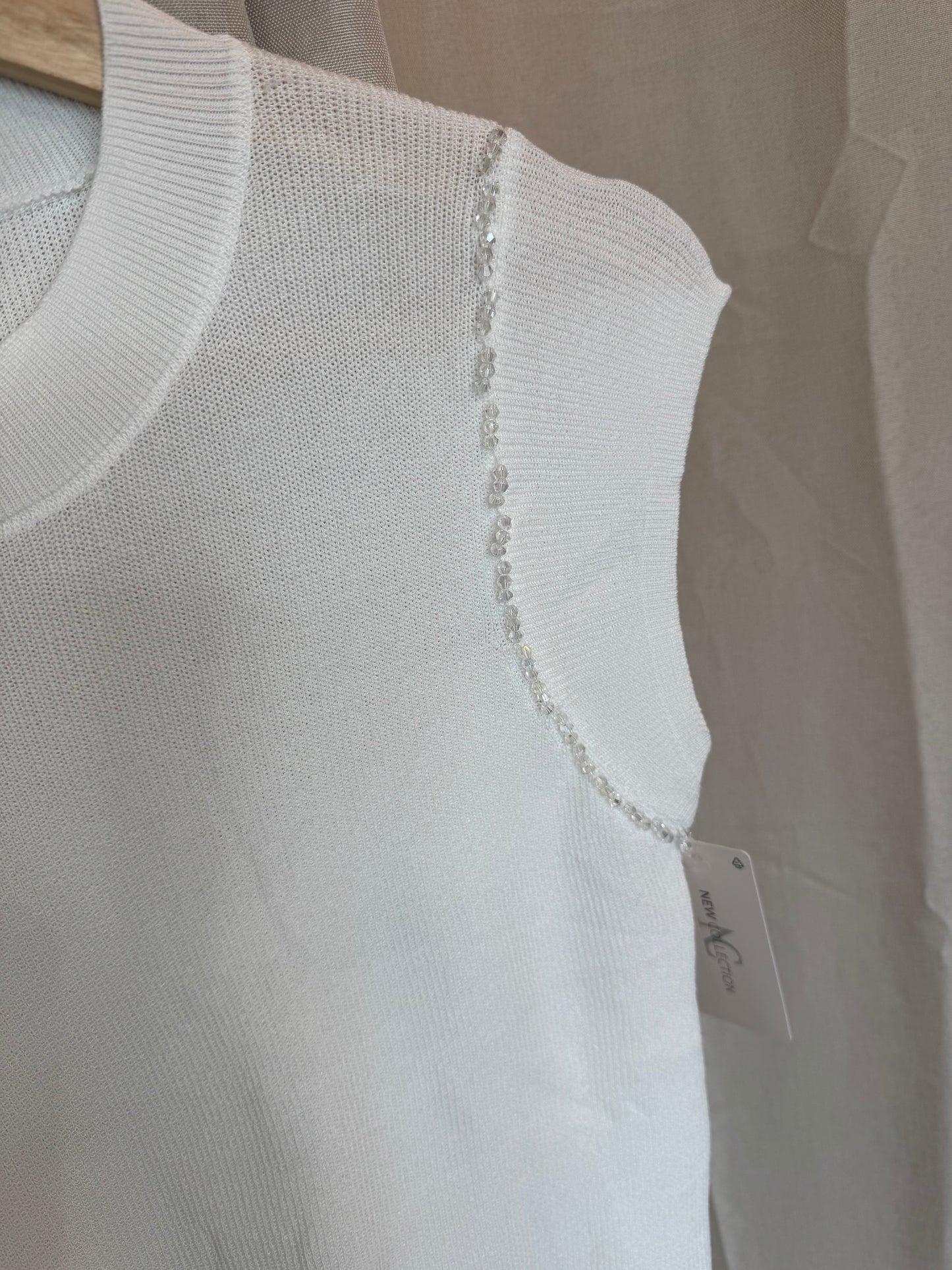 Elise fine knit embellished top