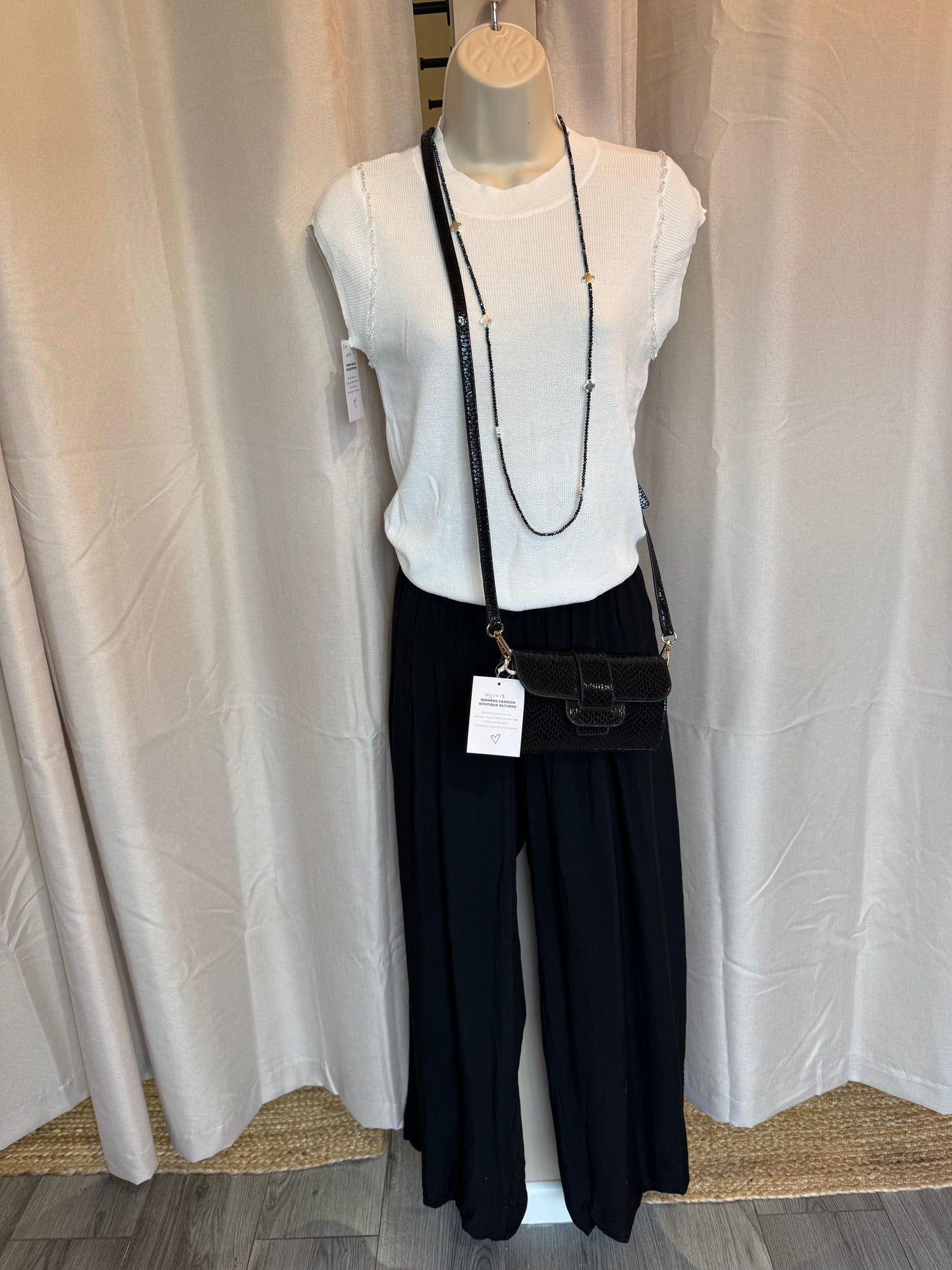 Elise fine knit embellished top