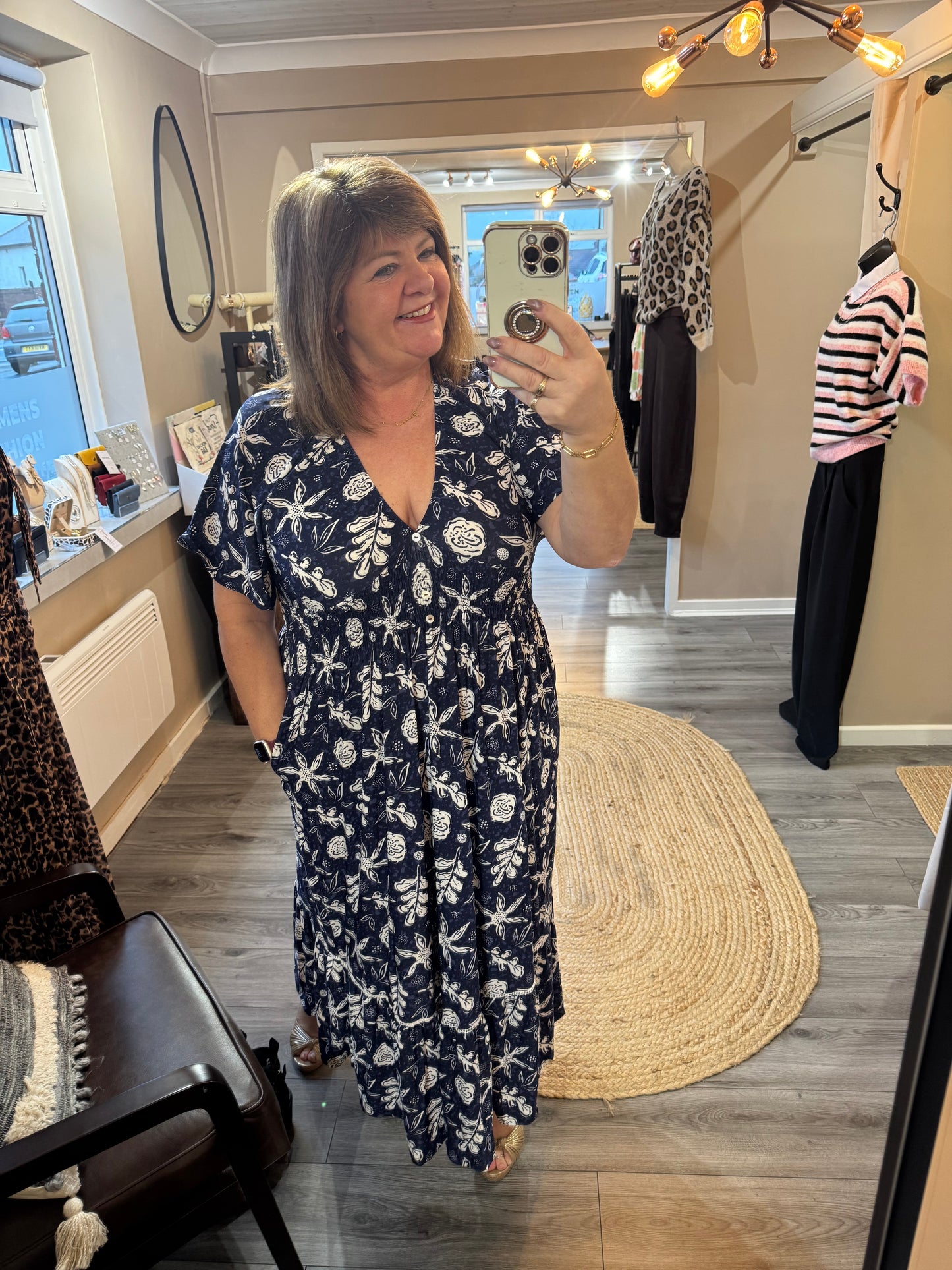 Taylor Flower crepe Dress