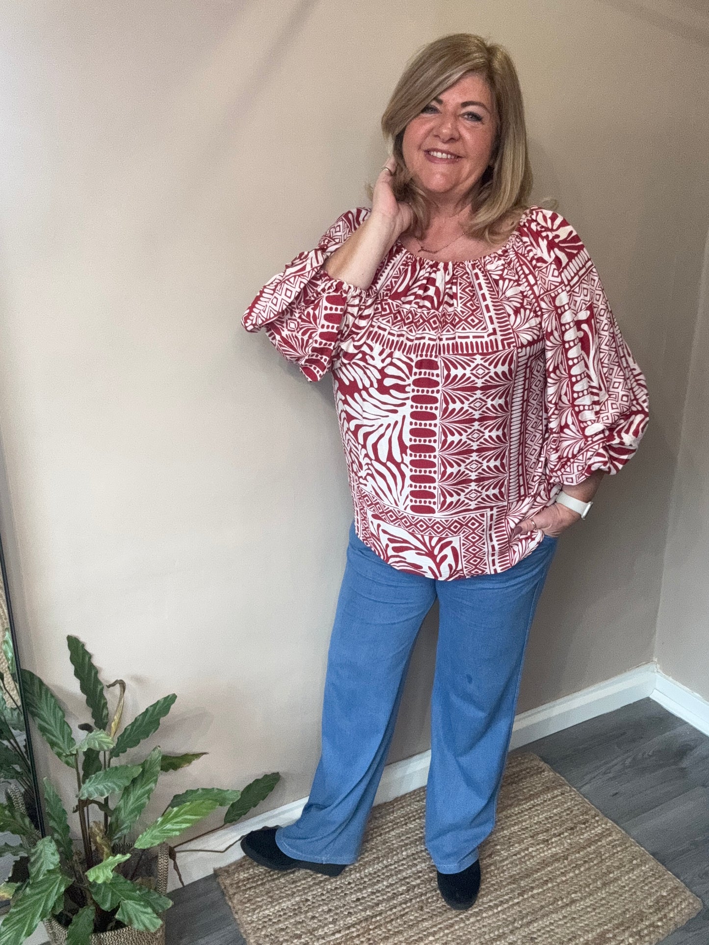Athena long sleeved Bardot top