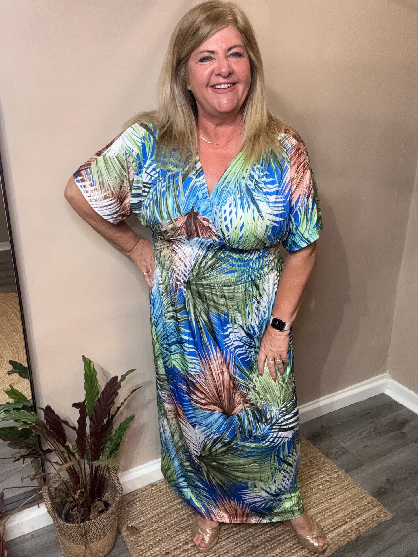 Nala Slinky Faux Wrap Maxi Dress