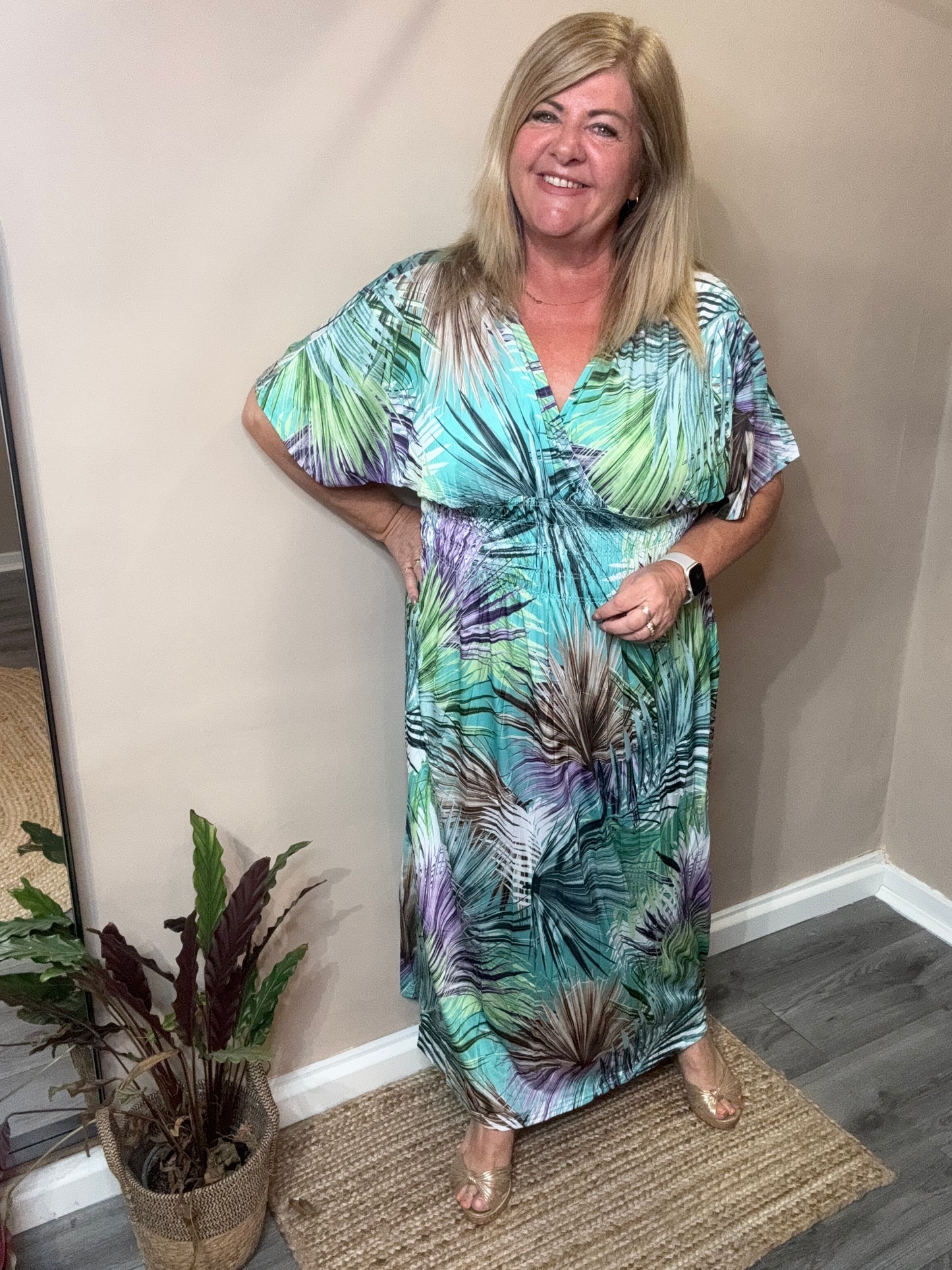 Nala Slinky Faux Wrap Maxi Dress