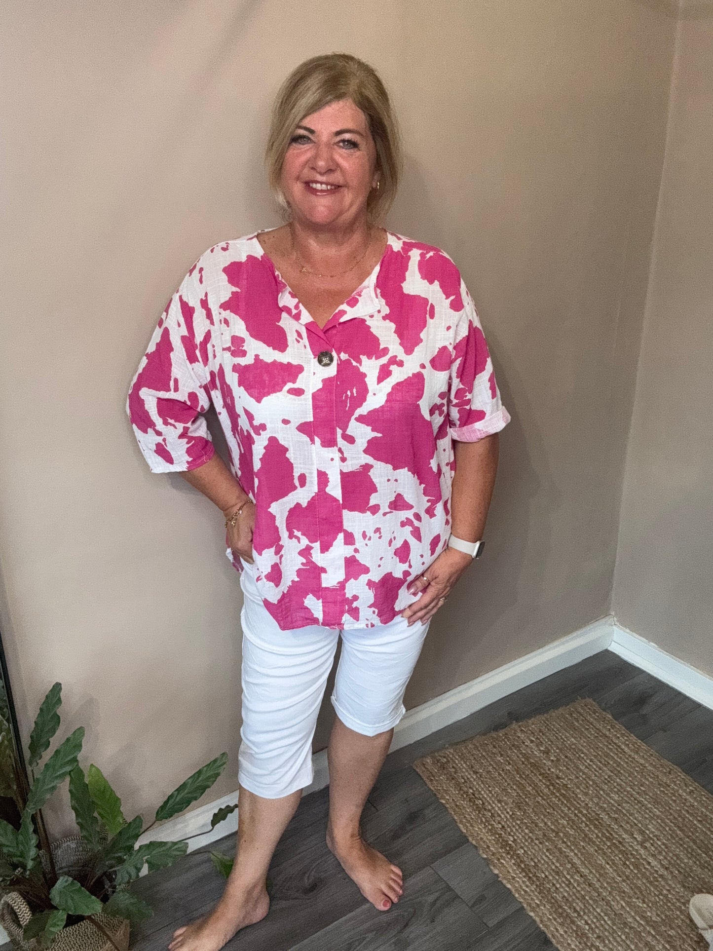 Connie animal print tunic top