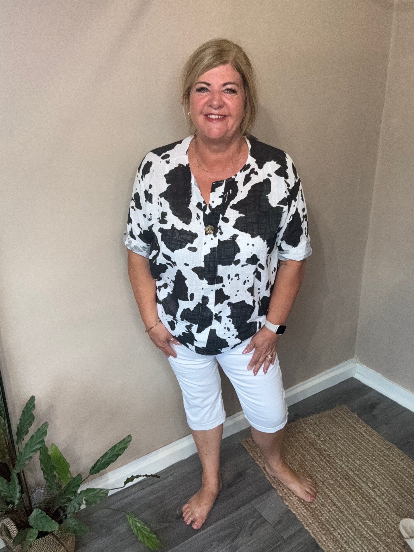 Connie animal print tunic top