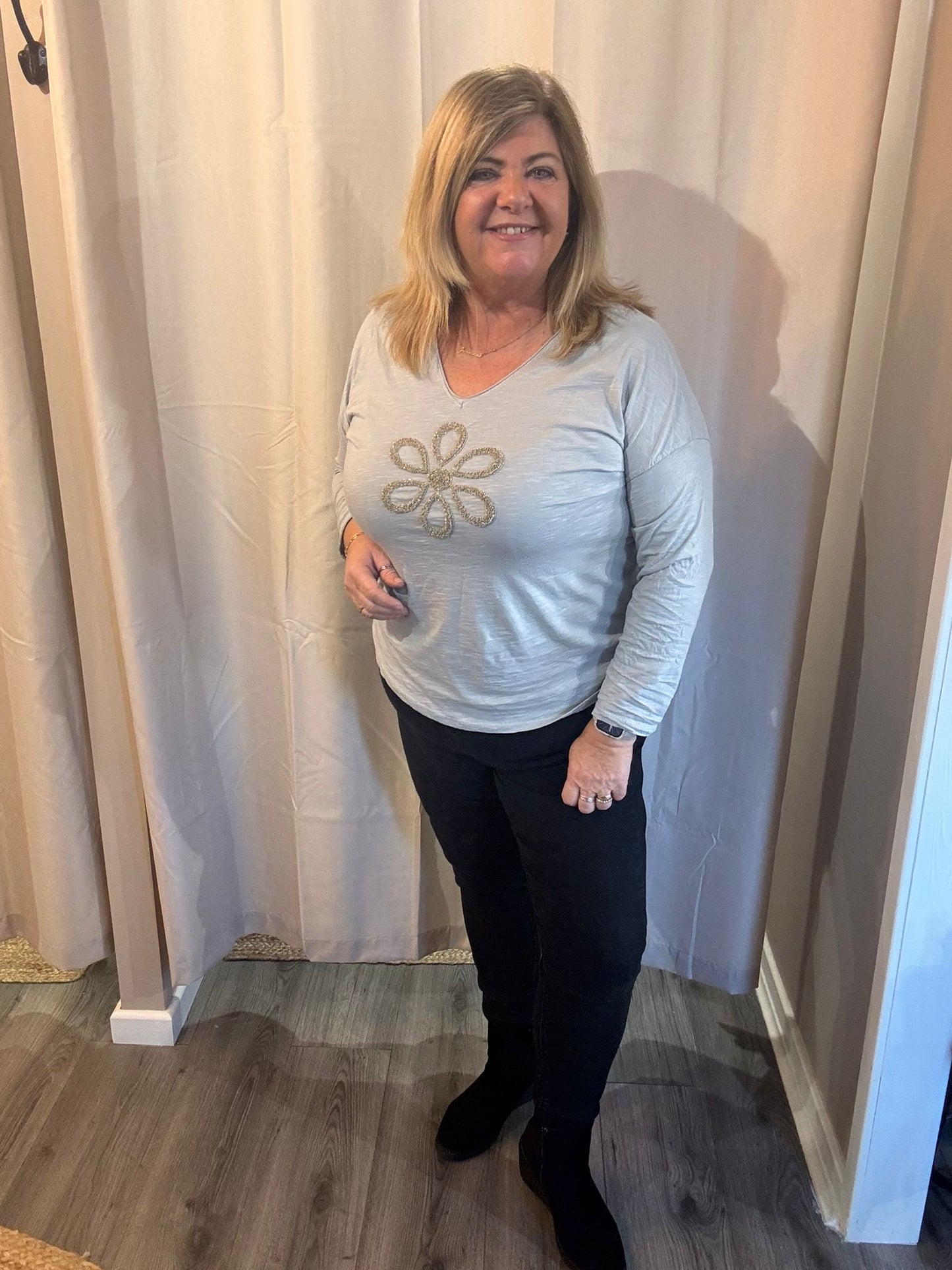Sally Floral embroidered top