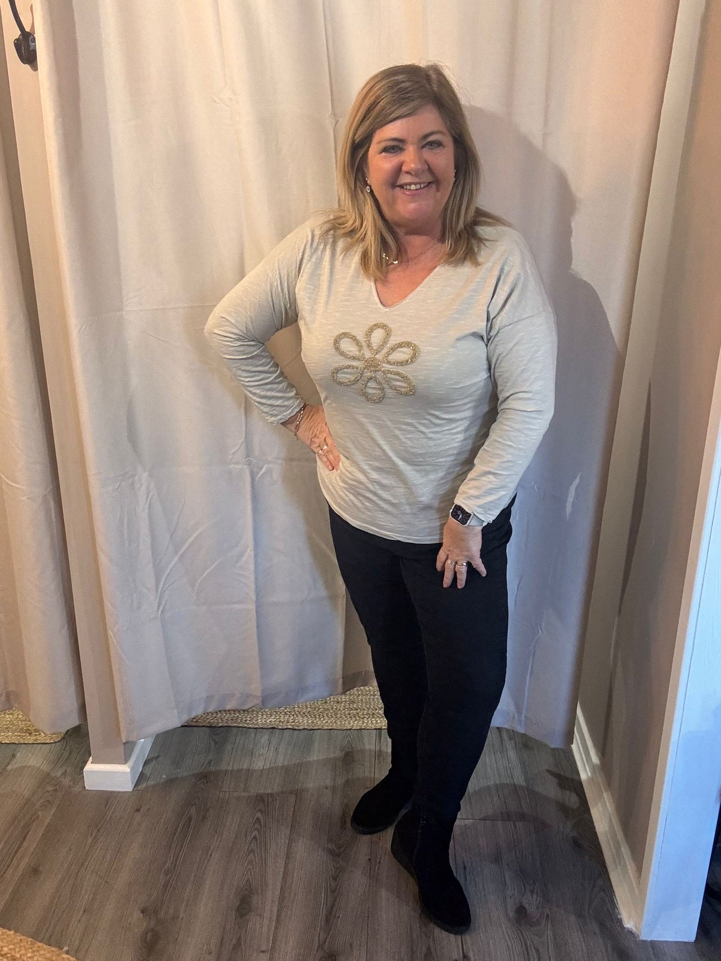 Sally Floral embroidered top