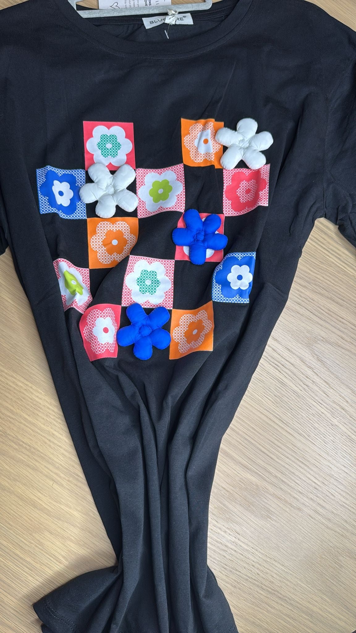 Faye short sleeved flower detail t-shirt