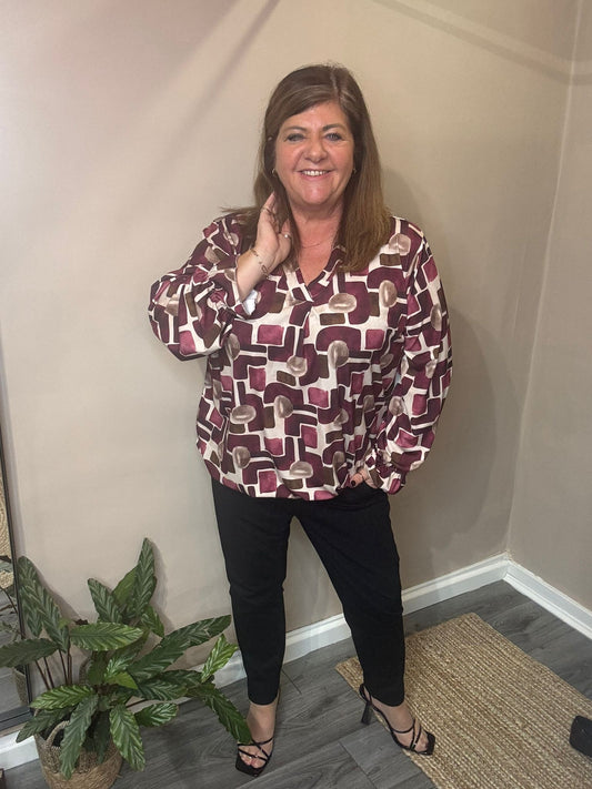 Violet Bubble Hem top