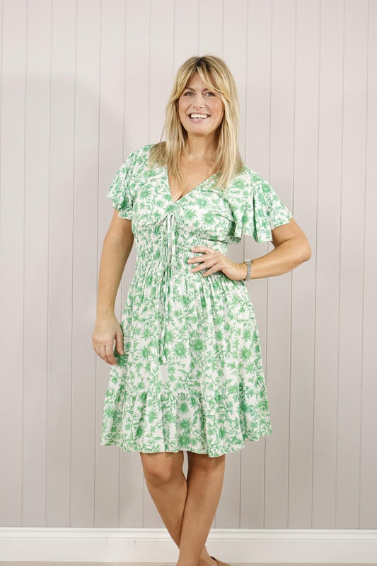 Goose Island Floral Mini Tie Dress