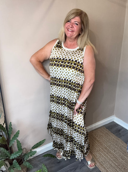 Orla sleeveless pleated dress