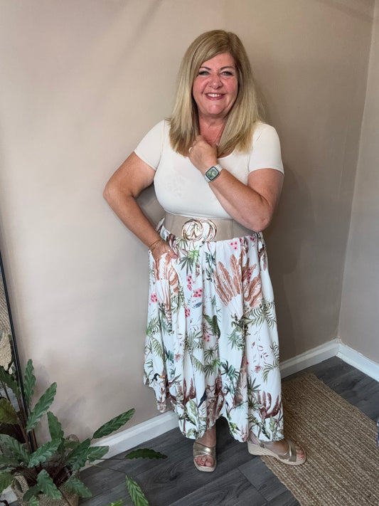 Taryn tropical print dress