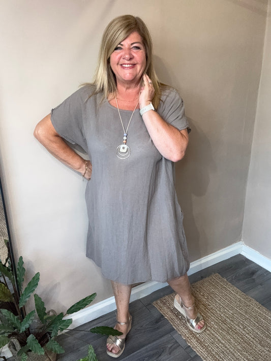 Cassie Linen mix tunic dress