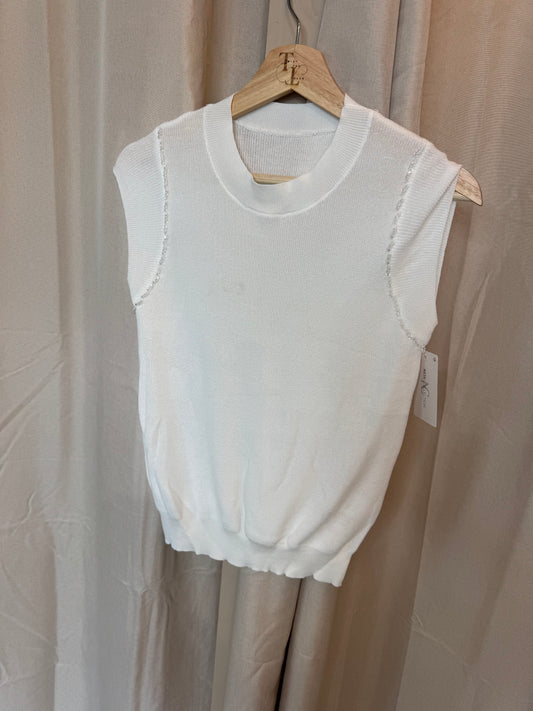 Elise fine knit embellished top