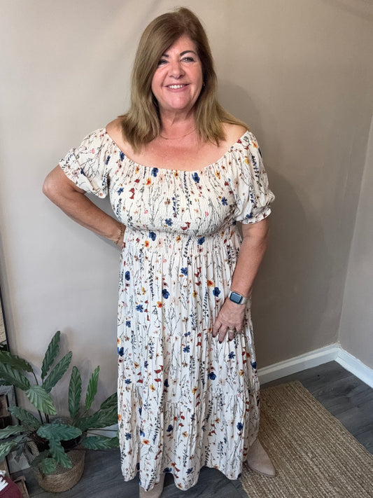 Olivia Shirred Top dress