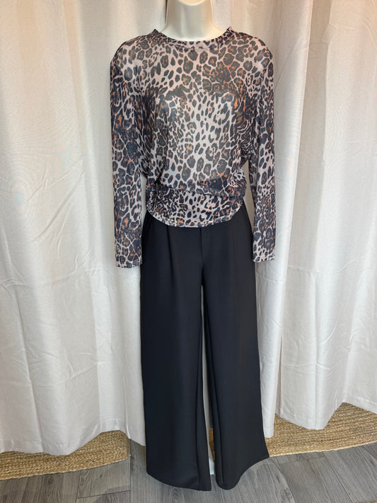 Mia Animal Print mesh top