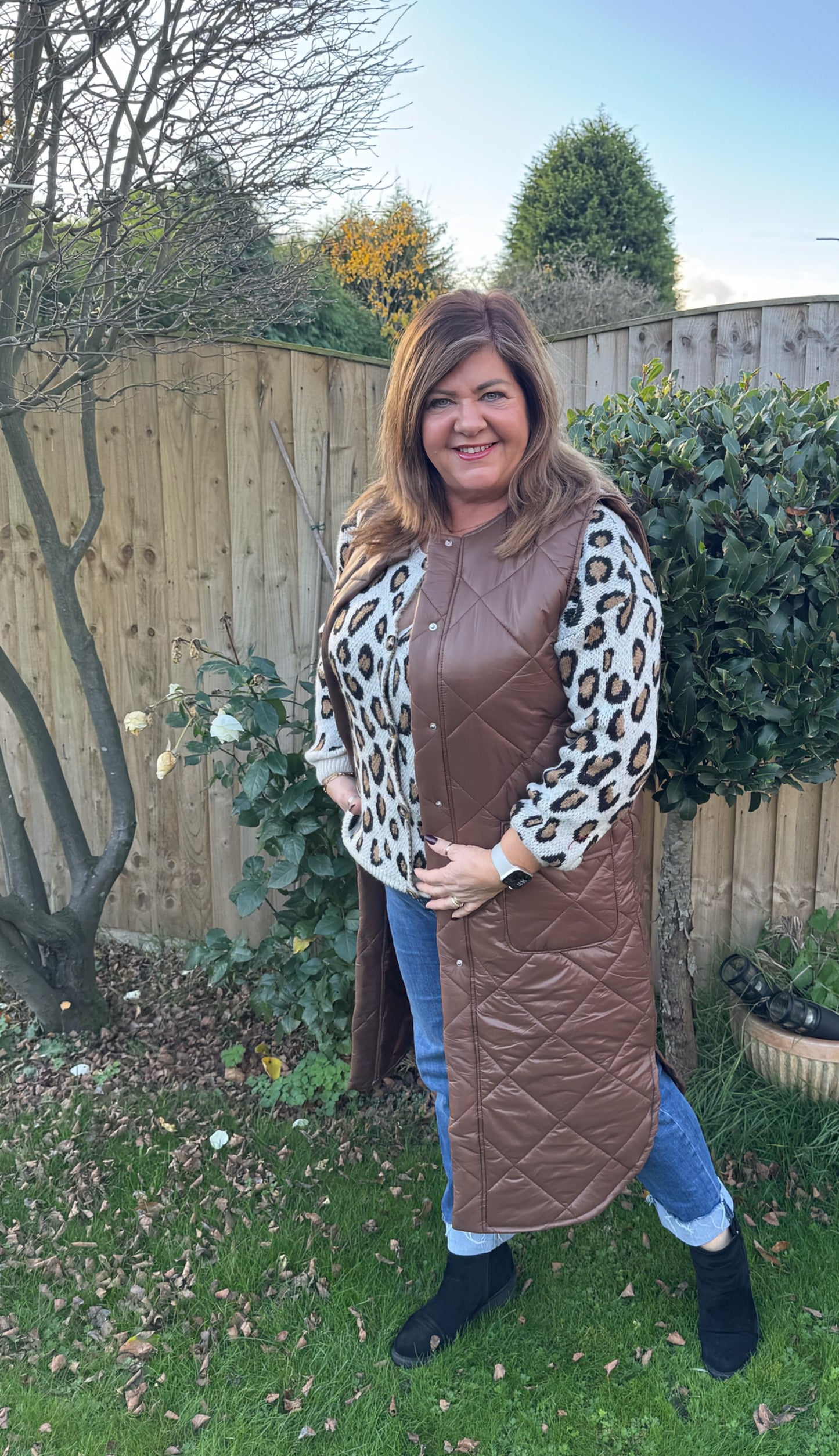 Jeanie animal print cardigan