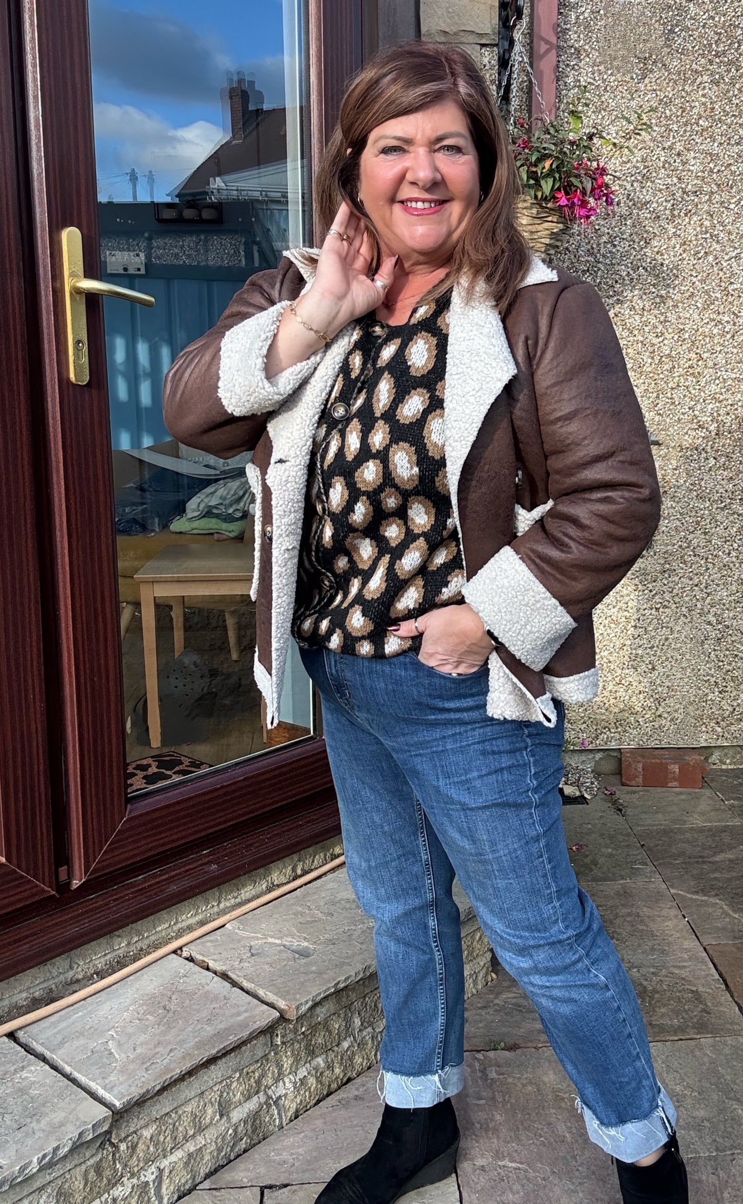 Jeanie animal print cardigan