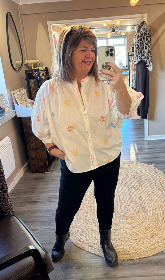 Sara embroidered cotton shirt