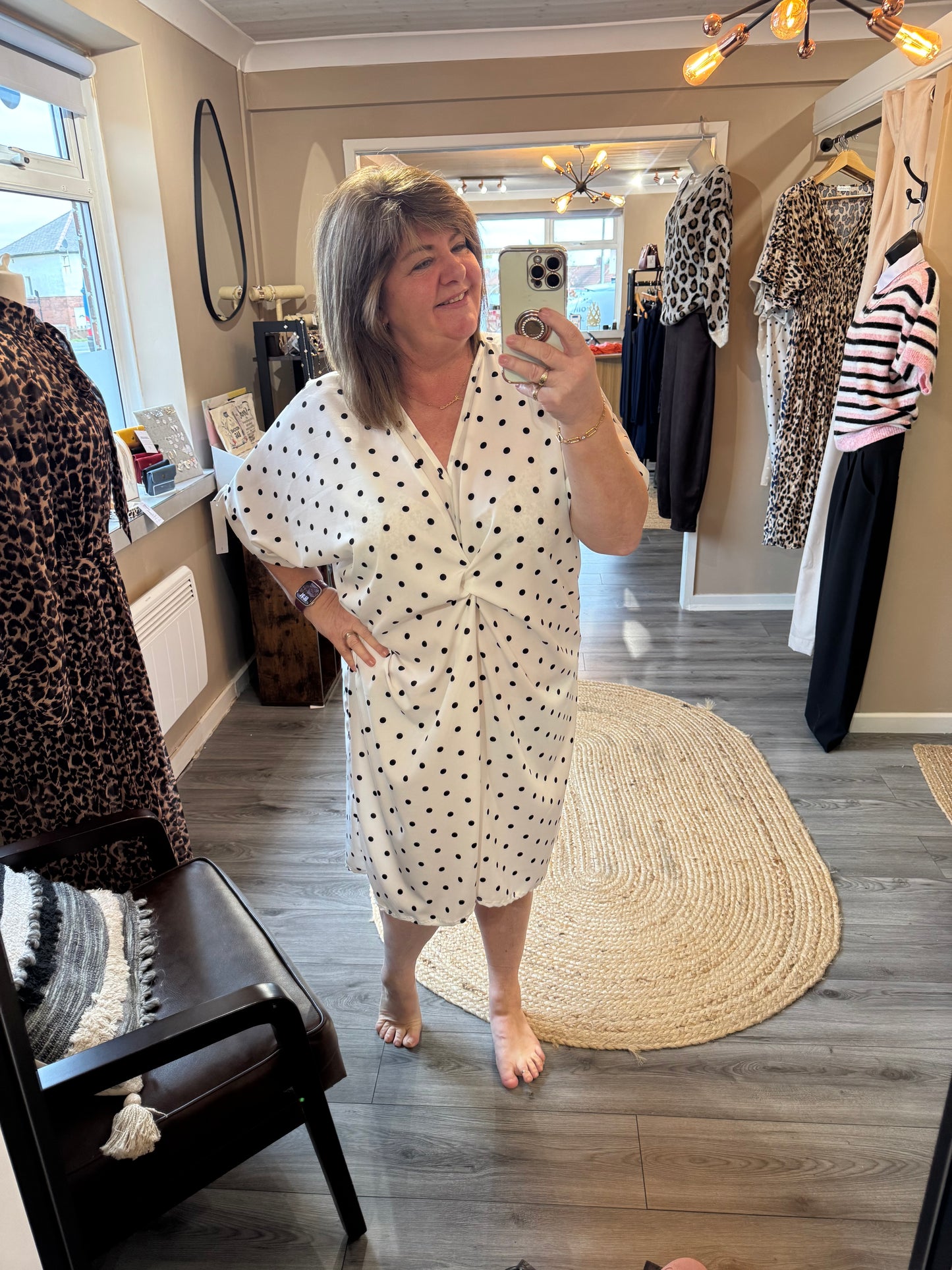 Beatrice Polka Dot Knot Dress