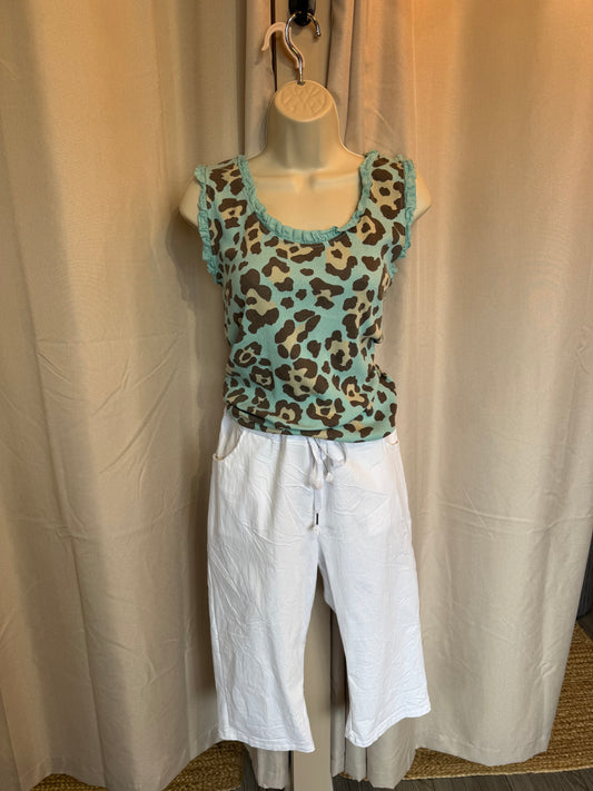 Agnes Leopard Frill Vest