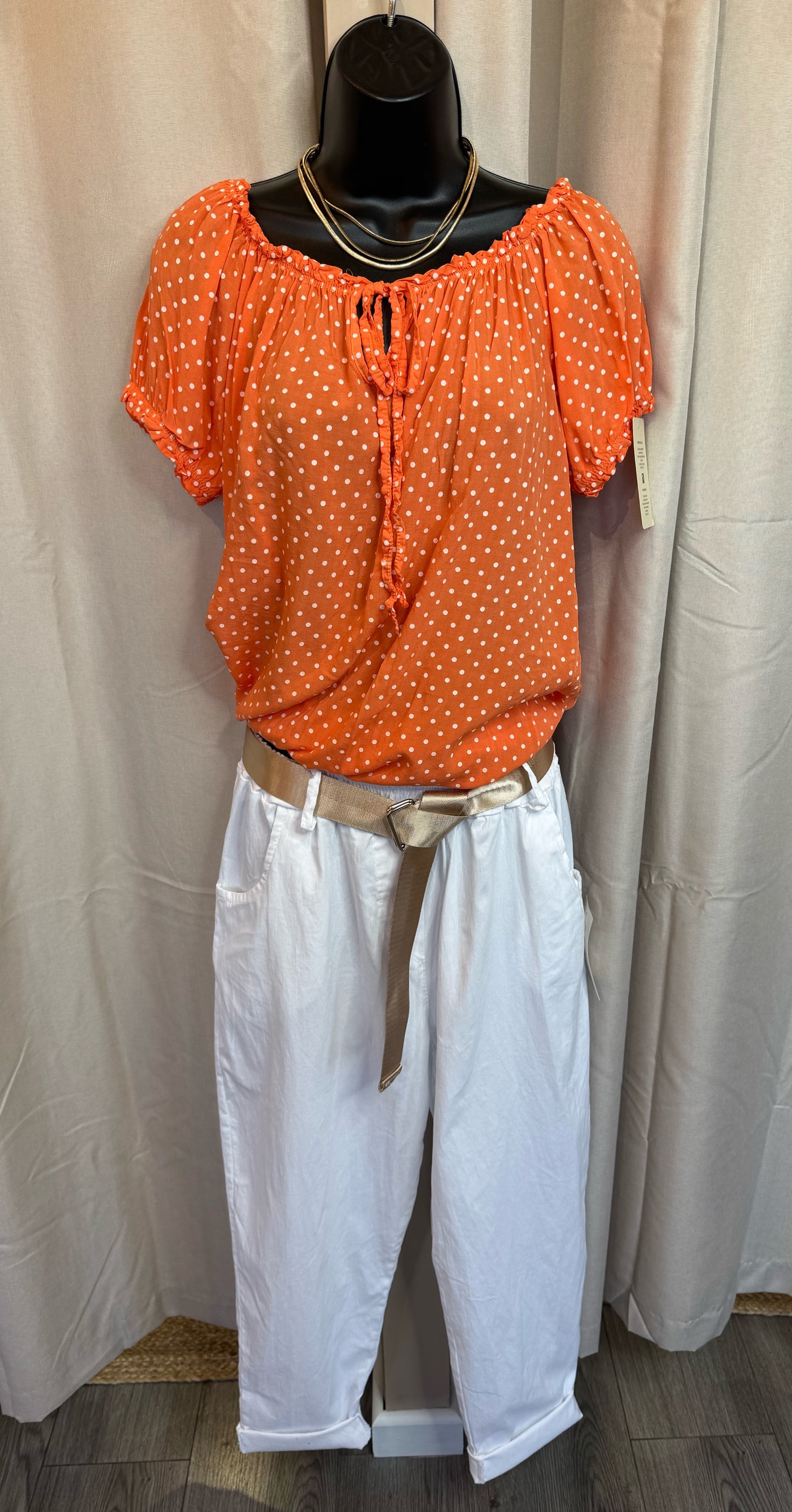 Polly polka dot bardot top