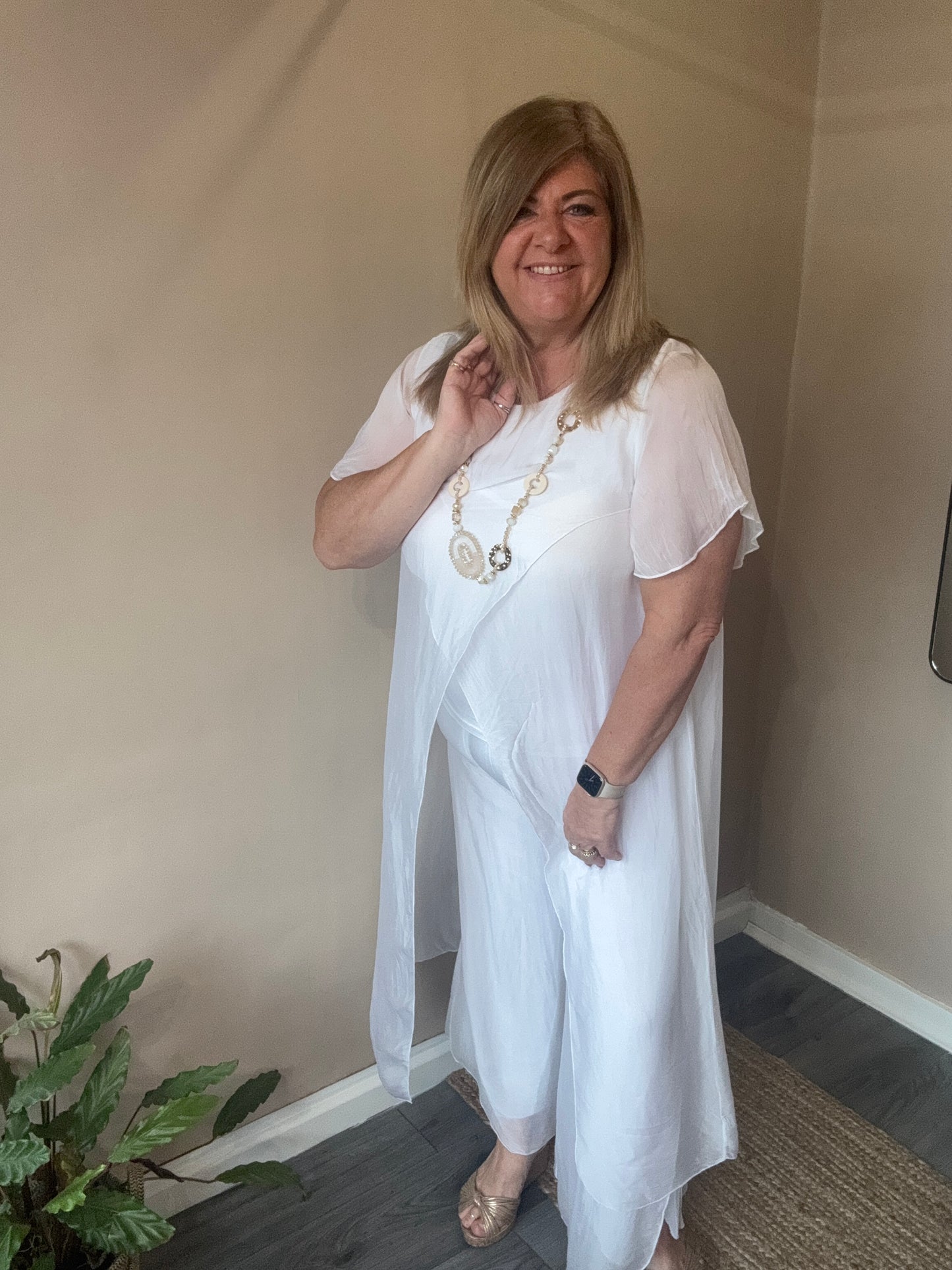 Harriet silk trouser suit