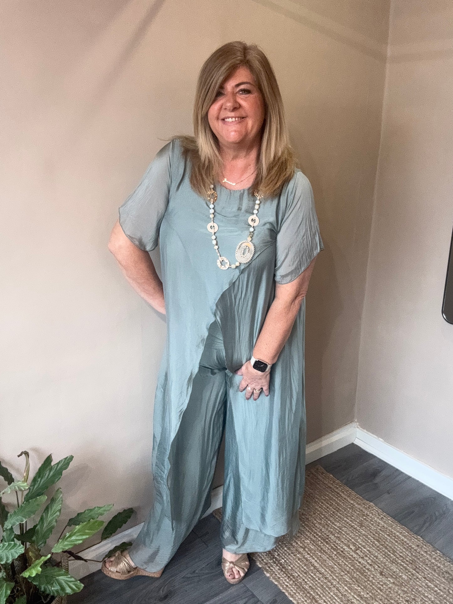 Harriet silk trouser suit