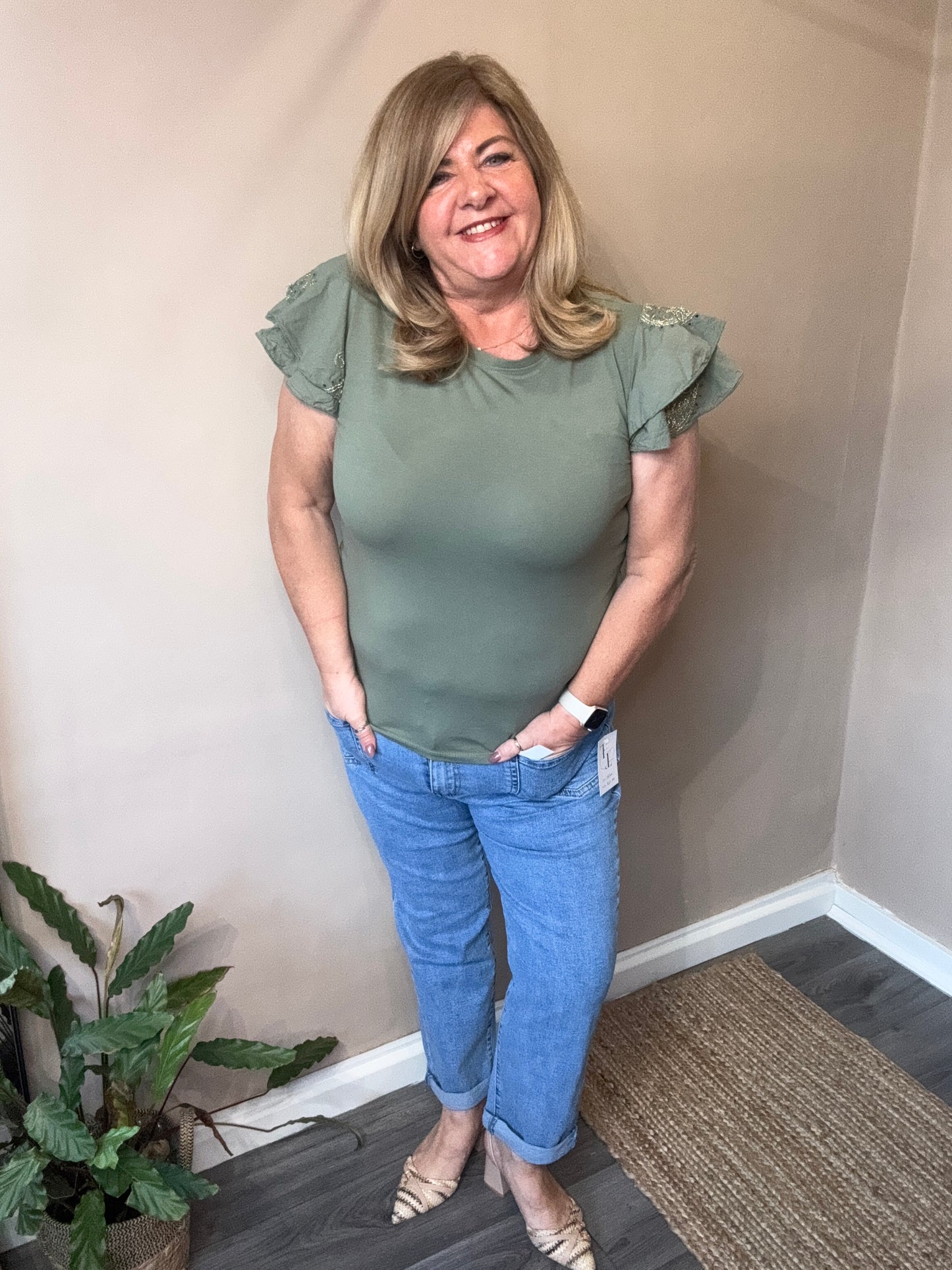 Felicity frill sleeve t-shirt