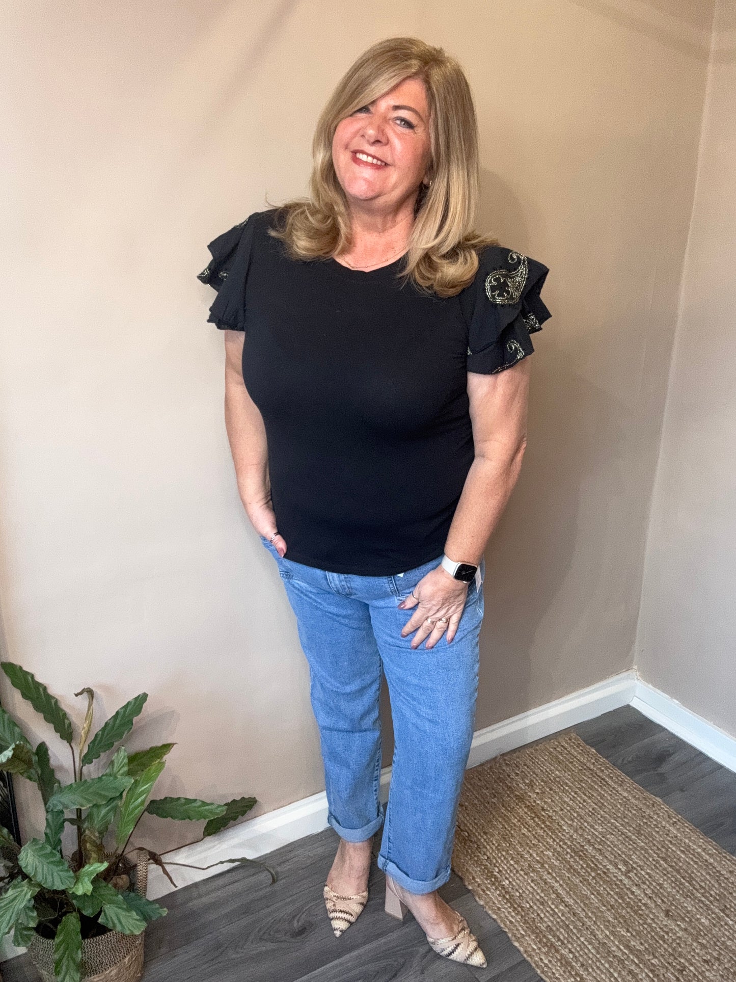 Felicity frill sleeve t-shirt