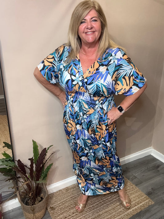 Nala Slinky Faux Wrap Maxi Dress