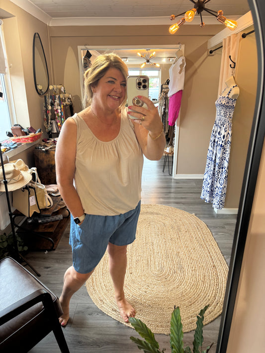 Connie Chambray cotton shorts