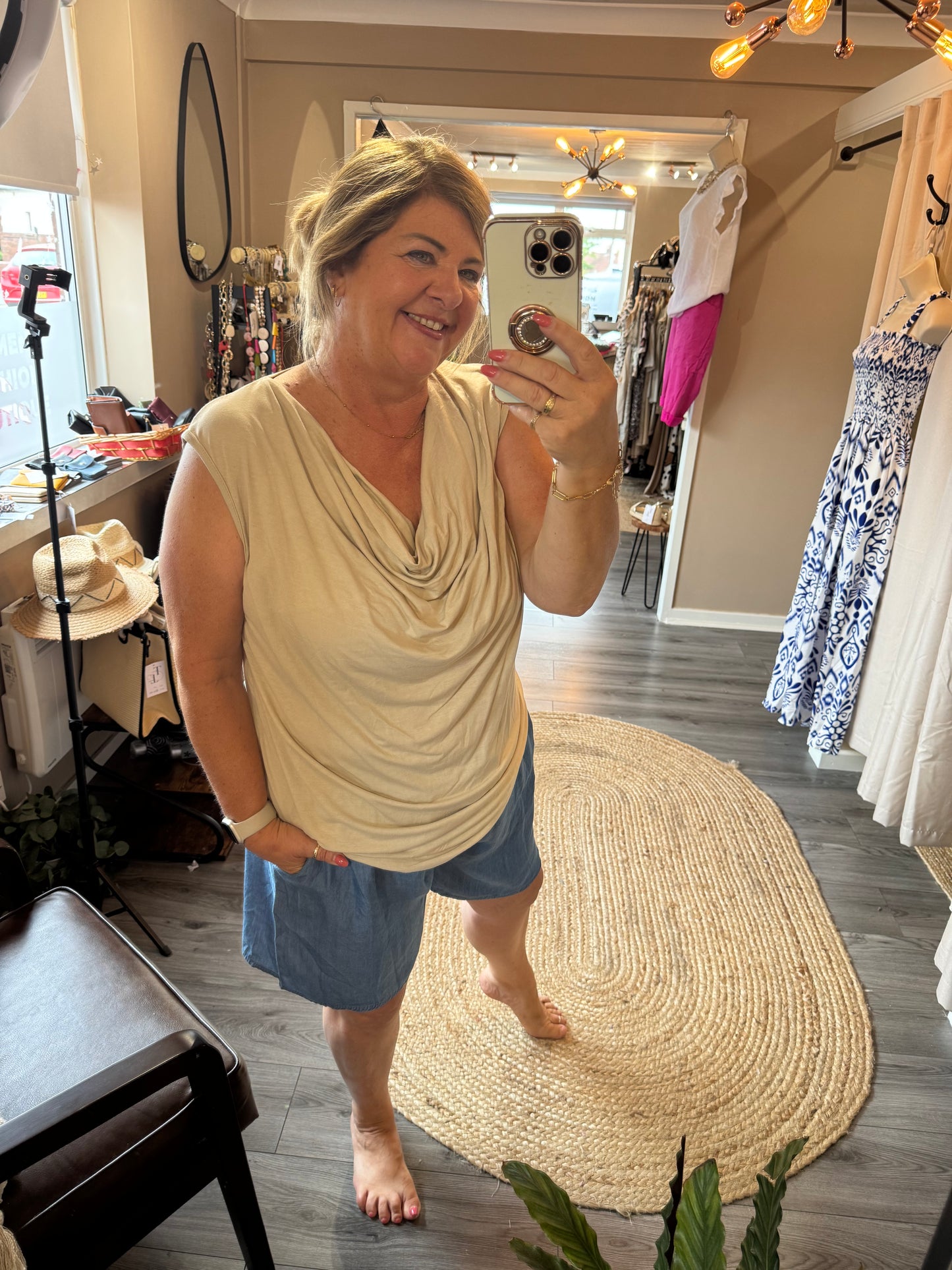 Connie Chambray cotton shorts