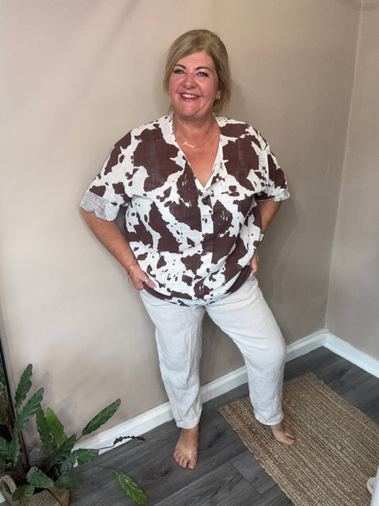 Connie animal print tunic top
