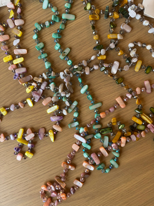 Ivy extra long beaded necklace