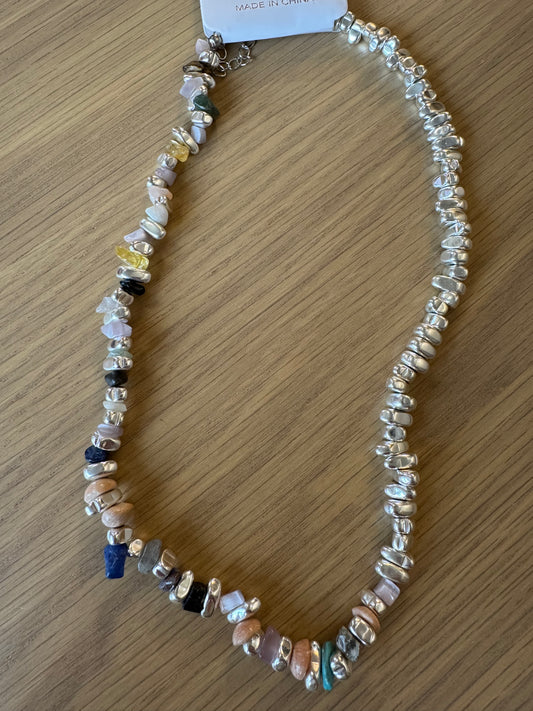 Suzi short semi precious stone necklace