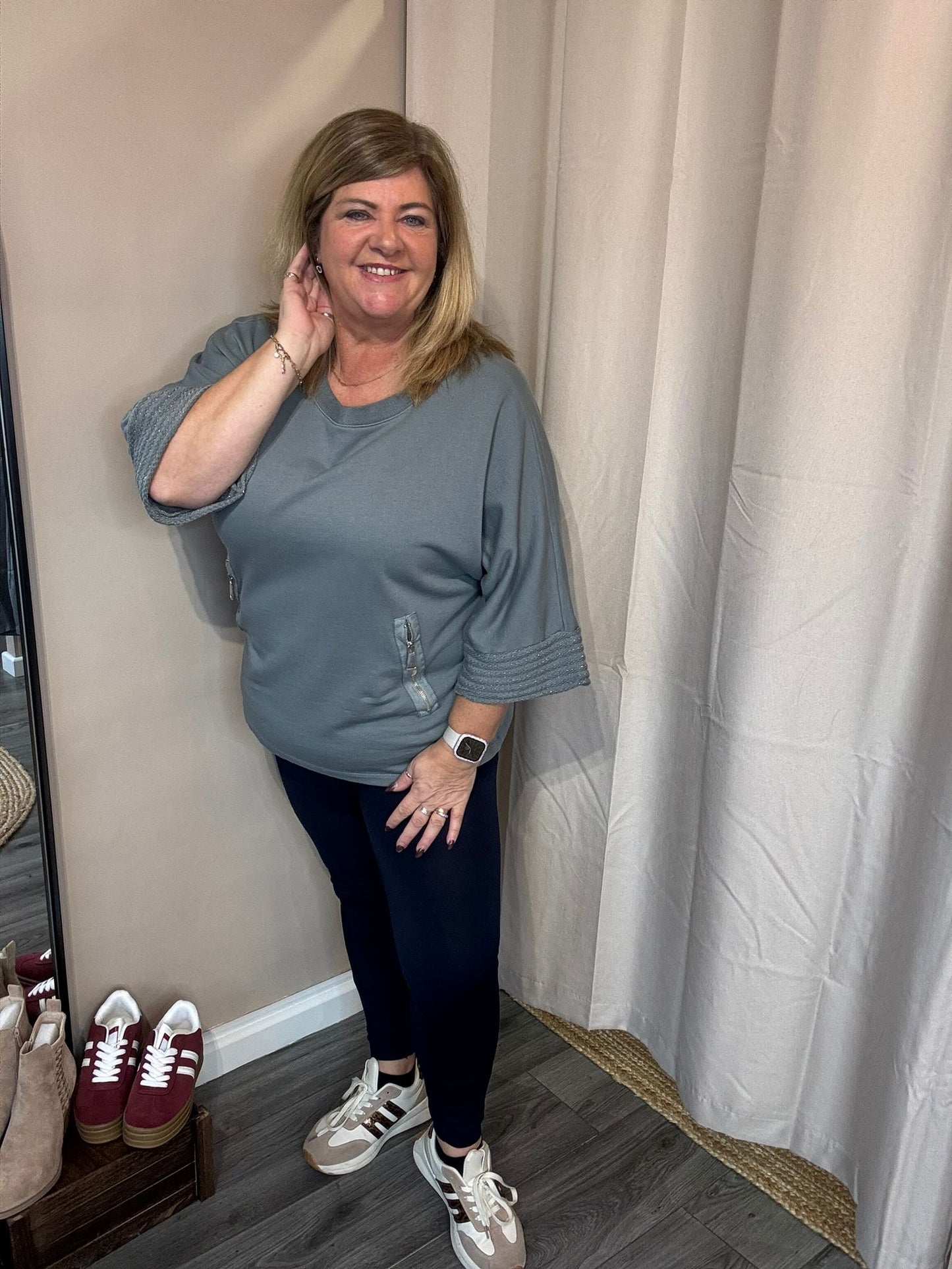 Kizzy zip detail sweatshirt