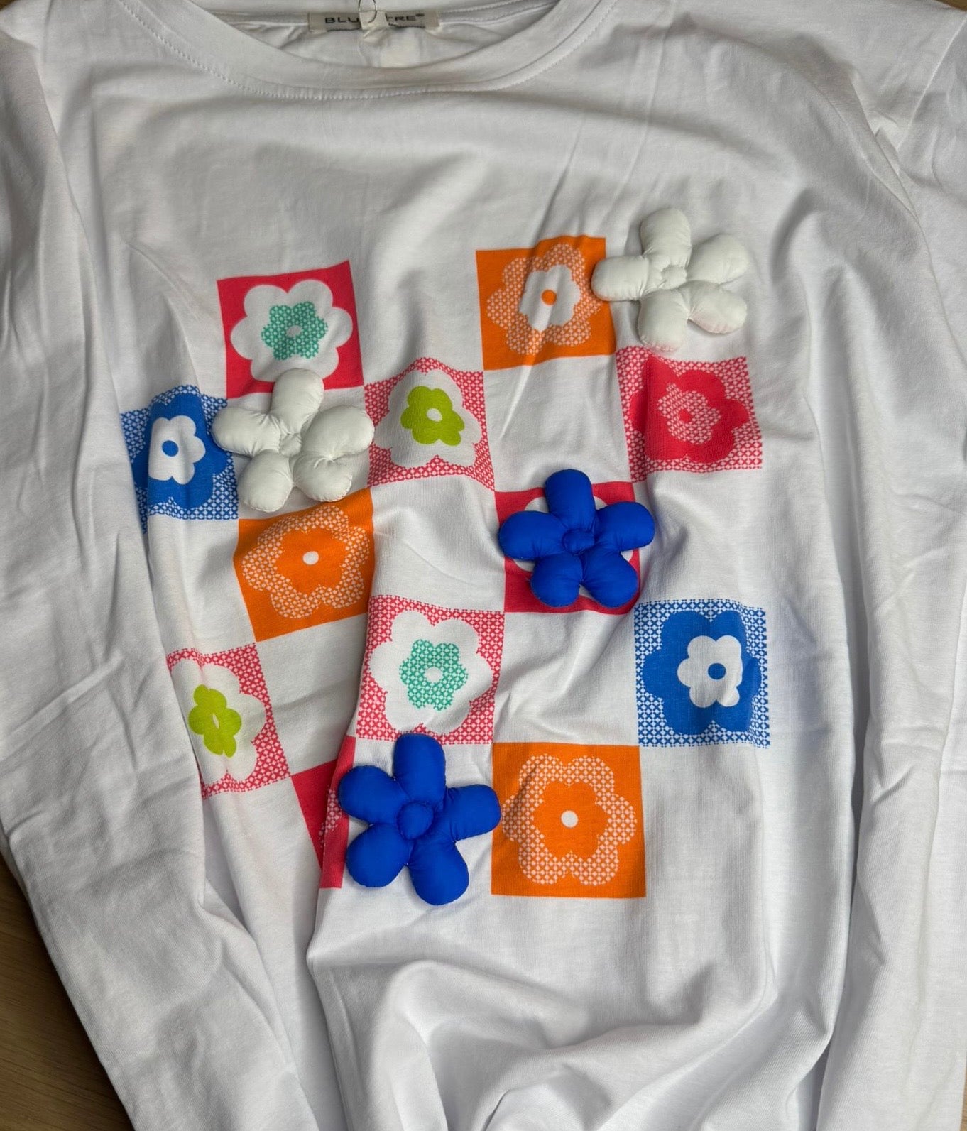 Faye short sleeved flower detail t-shirt